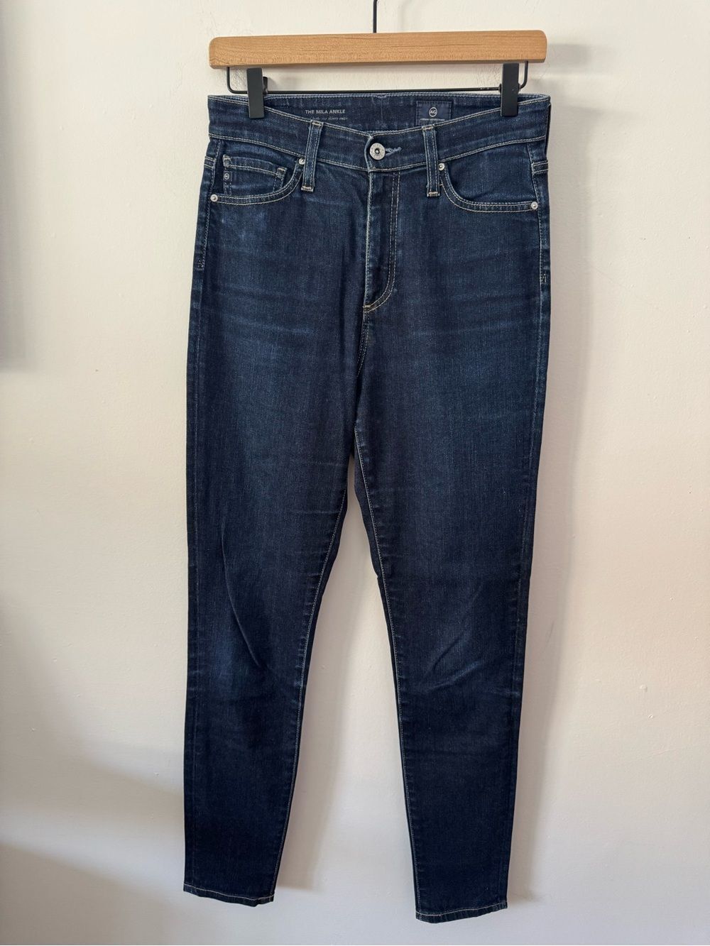 Ag Adriano Goldschmmied x Anthropologie Dark Indigo Skinny Jeans Size 26